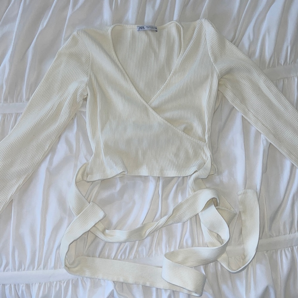 Zara Long-sleeve Tie Top